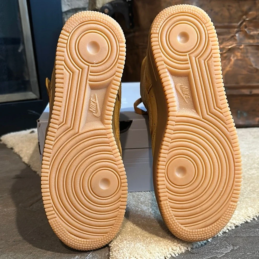 Nike Air Force 1 High Tops in Mustard Suede (Size 6.5Y) - Picture 6 of 17